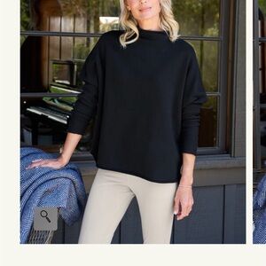 Frank & Eileen Classic Black Cowl Neck Sweater